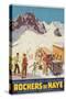 Rochers De Naye, Swiss Ski Travel Poster-null-Stretched Canvas