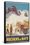 Rochers De Naye, Swiss Ski Travel Poster-null-Framed Stretched Canvas