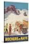 Rochers De Naye, Swiss Ski Travel Poster-null-Stretched Canvas
