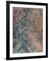 Rochers et branches à Bibémus-Paul Cézanne-Framed Giclee Print