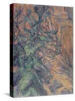 Rochers et branches à Bibémus-Paul Cézanne-Stretched Canvas