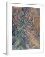 Rochers et branches à Bibémus-Paul Cézanne-Framed Giclee Print