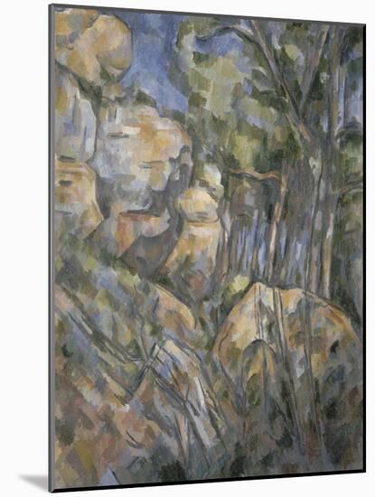 Rochers près des grottes au-dessus de Château-Noir-Paul Cézanne-Mounted Giclee Print