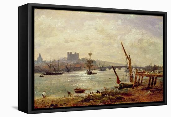 Rochester Cathedral and Castle, C.1820-30 (Oil on Panel)-Frederick Nash-Framed Stretched Canvas