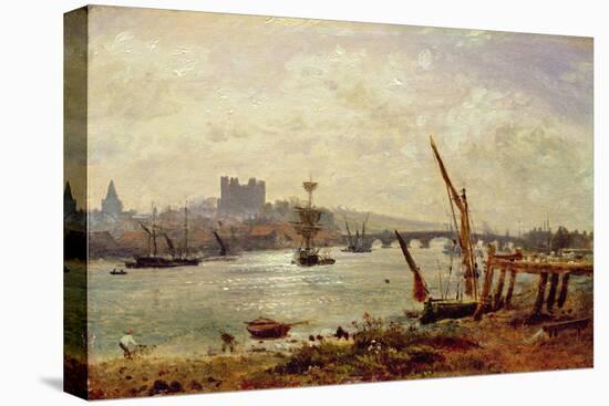 Rochester Cathedral and Castle, C.1820-30 (Oil on Panel)-Frederick Nash-Stretched Canvas
