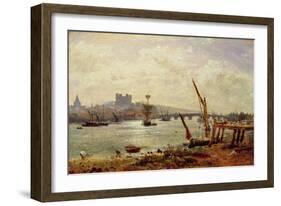 Rochester Cathedral and Castle, C.1820-30 (Oil on Panel)-Frederick Nash-Framed Giclee Print