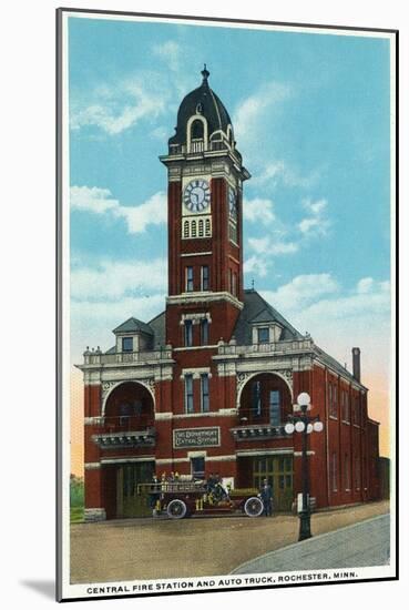 Rochester, Minnesota - Central Fire Station Exterior View-Lantern Press-Mounted Art Print