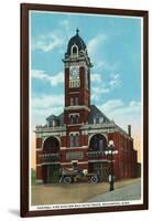 Rochester, Minnesota - Central Fire Station Exterior View-Lantern Press-Framed Art Print