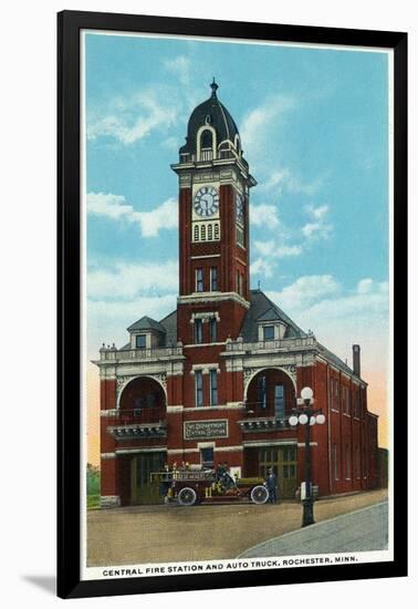 Rochester, Minnesota - Central Fire Station Exterior View-Lantern Press-Framed Art Print