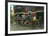 Rochester, Minnesota - Central Fire Station Exterior with Fire Truck-Lantern Press-Framed Premium Giclee Print