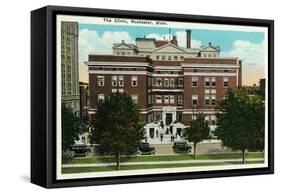 Rochester, Minnesota - Exterior View of the Clinic-Lantern Press-Framed Stretched Canvas