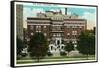 Rochester, Minnesota - Exterior View of the Clinic-Lantern Press-Framed Stretched Canvas