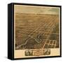 Rochester, Minnesota - Panoramic Map-Lantern Press-Framed Stretched Canvas