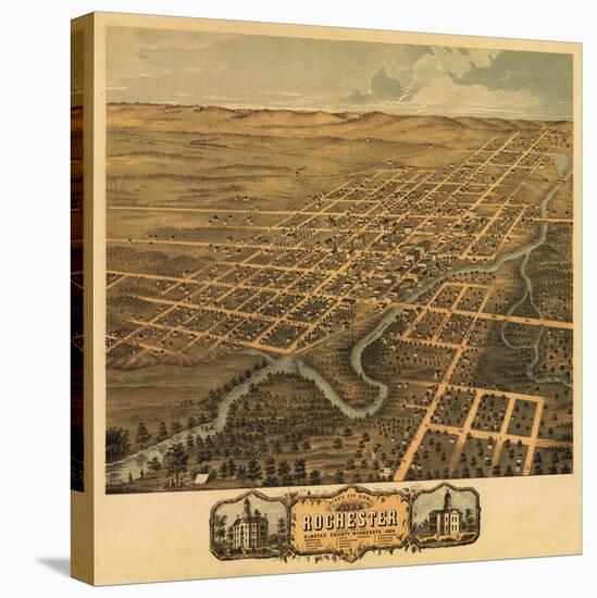 Rochester, Minnesota - Panoramic Map-Lantern Press-Stretched Canvas