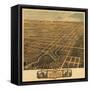 Rochester, Minnesota - Panoramic Map-Lantern Press-Framed Stretched Canvas