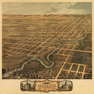 'Rochester, Minnesota Panoramic Map' Prints Lantern Press