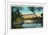 Rochester, Minnesota - View of the Center Street Bridge over the Zumbro River-Lantern Press-Framed Premium Giclee Print
