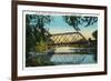 Rochester, Minnesota - View of the Center Street Bridge over the Zumbro River-Lantern Press-Framed Premium Giclee Print