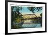 Rochester, Minnesota - View of the Center Street Bridge over the Zumbro River-Lantern Press-Framed Premium Giclee Print