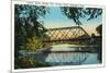 Rochester, Minnesota - View of the Center Street Bridge over the Zumbro River-Lantern Press-Mounted Premium Giclee Print
