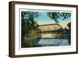 Rochester, Minnesota - View of the Center Street Bridge over the Zumbro River-Lantern Press-Framed Art Print