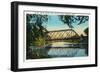 Rochester, Minnesota - View of the Center Street Bridge over the Zumbro River-Lantern Press-Framed Art Print