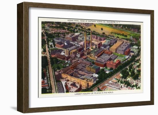 Rochester, New York - Aerial View of Kodak Park-Lantern Press-Framed Art Print