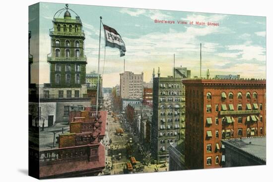Rochester, New York - Aerial View of Main Street-Lantern Press-Stretched Canvas