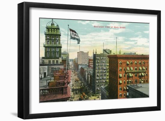 Rochester, New York - Aerial View of Main Street-Lantern Press-Framed Art Print