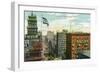 Rochester, New York - Aerial View of Main Street-Lantern Press-Framed Art Print