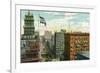 Rochester, New York - Aerial View of Main Street-Lantern Press-Framed Premium Giclee Print