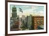 Rochester, New York - Aerial View of Main Street-Lantern Press-Framed Premium Giclee Print