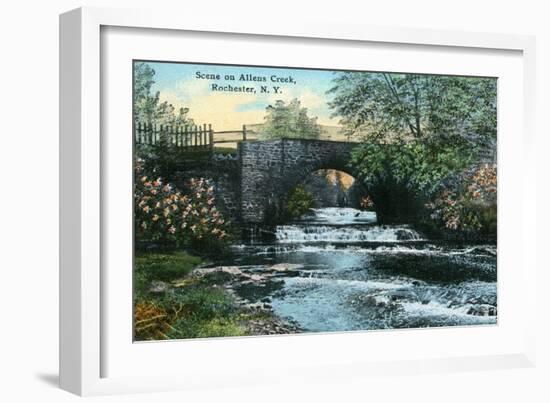 Rochester, New York - Allen's Creek Scene-Lantern Press-Framed Art Print