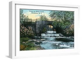 Rochester, New York - Allen's Creek Scene-Lantern Press-Framed Art Print