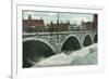Rochester, New York - Court Street Bridge and Genesee at High Water View-Lantern Press-Framed Premium Giclee Print