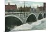 Rochester, New York - Court Street Bridge and Genesee at High Water View-Lantern Press-Mounted Premium Giclee Print