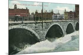 Rochester, New York - Court Street Bridge and Genesee at High Water View-Lantern Press-Mounted Art Print