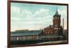 Rochester, New York - Eric Train Depot View-Lantern Press-Framed Art Print