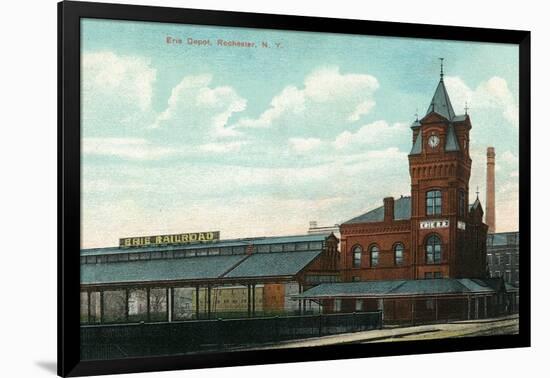 Rochester, New York - Eric Train Depot View-Lantern Press-Framed Art Print