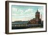 Rochester, New York - Eric Train Depot View-Lantern Press-Framed Art Print