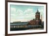 Rochester, New York - Eric Train Depot View-Lantern Press-Framed Premium Giclee Print