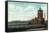 Rochester, New York - Eric Train Depot View-Lantern Press-Framed Stretched Canvas