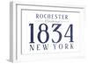 Rochester, New York - Established Date (Blue)-Lantern Press-Framed Art Print