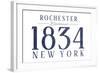 Rochester, New York - Established Date (Blue)-Lantern Press-Framed Art Print