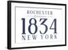 Rochester, New York - Established Date (Blue)-Lantern Press-Framed Art Print