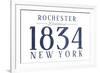 Rochester, New York - Established Date (Blue)-Lantern Press-Framed Premium Giclee Print