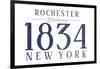 Rochester, New York - Established Date (Blue)-Lantern Press-Framed Art Print