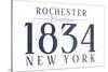 Rochester, New York - Established Date (Blue)-Lantern Press-Stretched Canvas