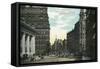 Rochester, New York - Exchange Street View of State Street-Lantern Press-Framed Stretched Canvas