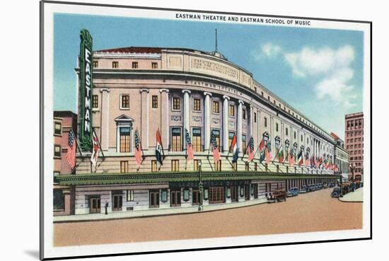 Rochester, New York - Exterior View of Eastman Theatre and School of Music-Lantern Press-Mounted Art Print